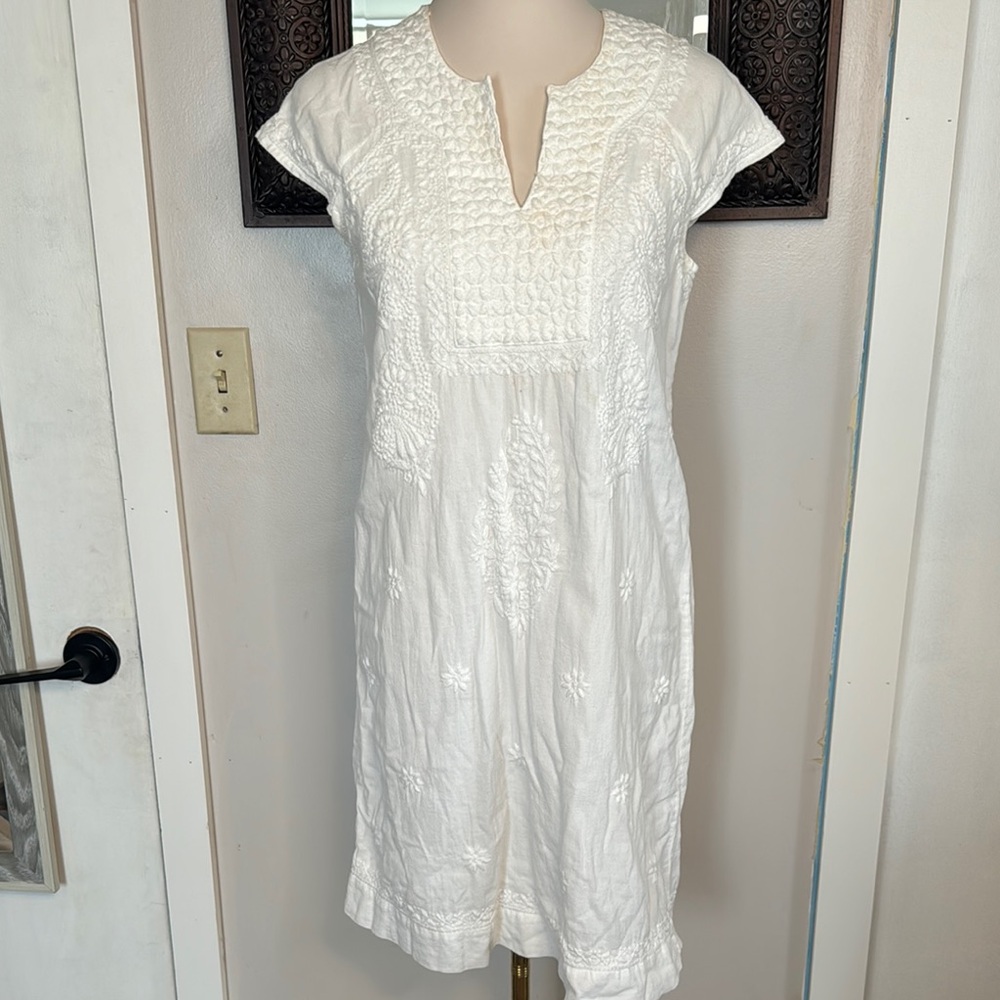 Roller Rabbit White Embroidered Dress